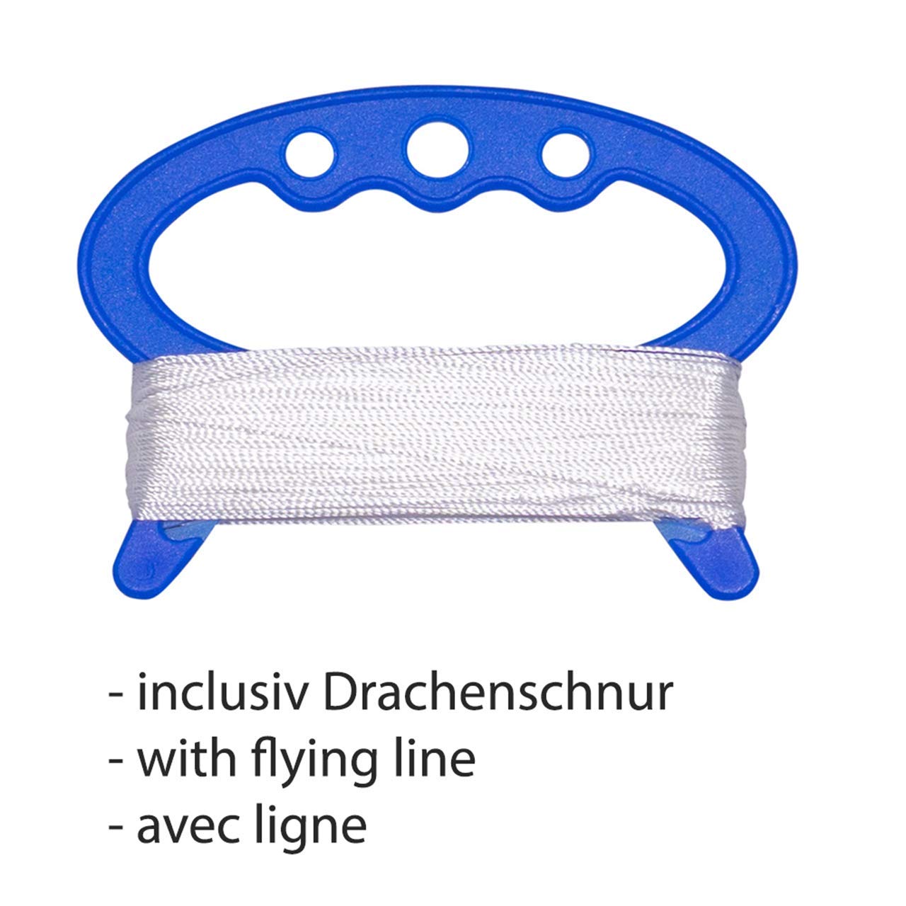 CIM Einleiner-Drachen - Happy Eddy Blue - für Kinder ab 3 Jahren - Abmessung: 67x70cm - inkl. 80m Drachenschnur und Schleifenschwanz