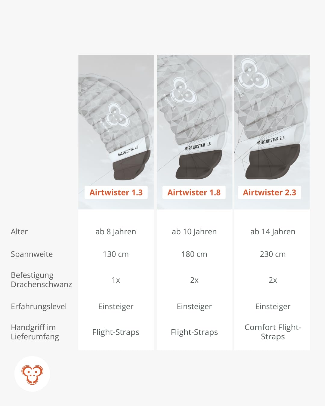 Skymonkey Airtwister 1.3 Lenkmatte inkl. Packsack & Flugschlaufen - Lenkdrachen bereits fertig angeleint, ready 2 fly, Kite mit stabilen Polyester Ripstop Material, Flugdrachen für Einsteiger geeignet