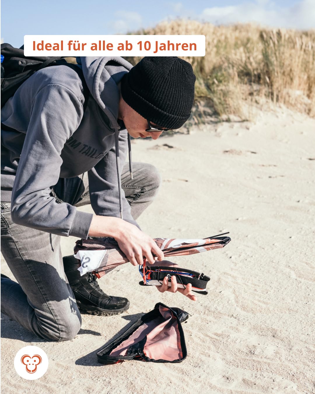 Skymonkey Fastrider Lenkdrachen Kinder, Jugendliche und Erwachsene, 2-Leiner Lenkdrache, Spannweite: 127cm - Rainbow