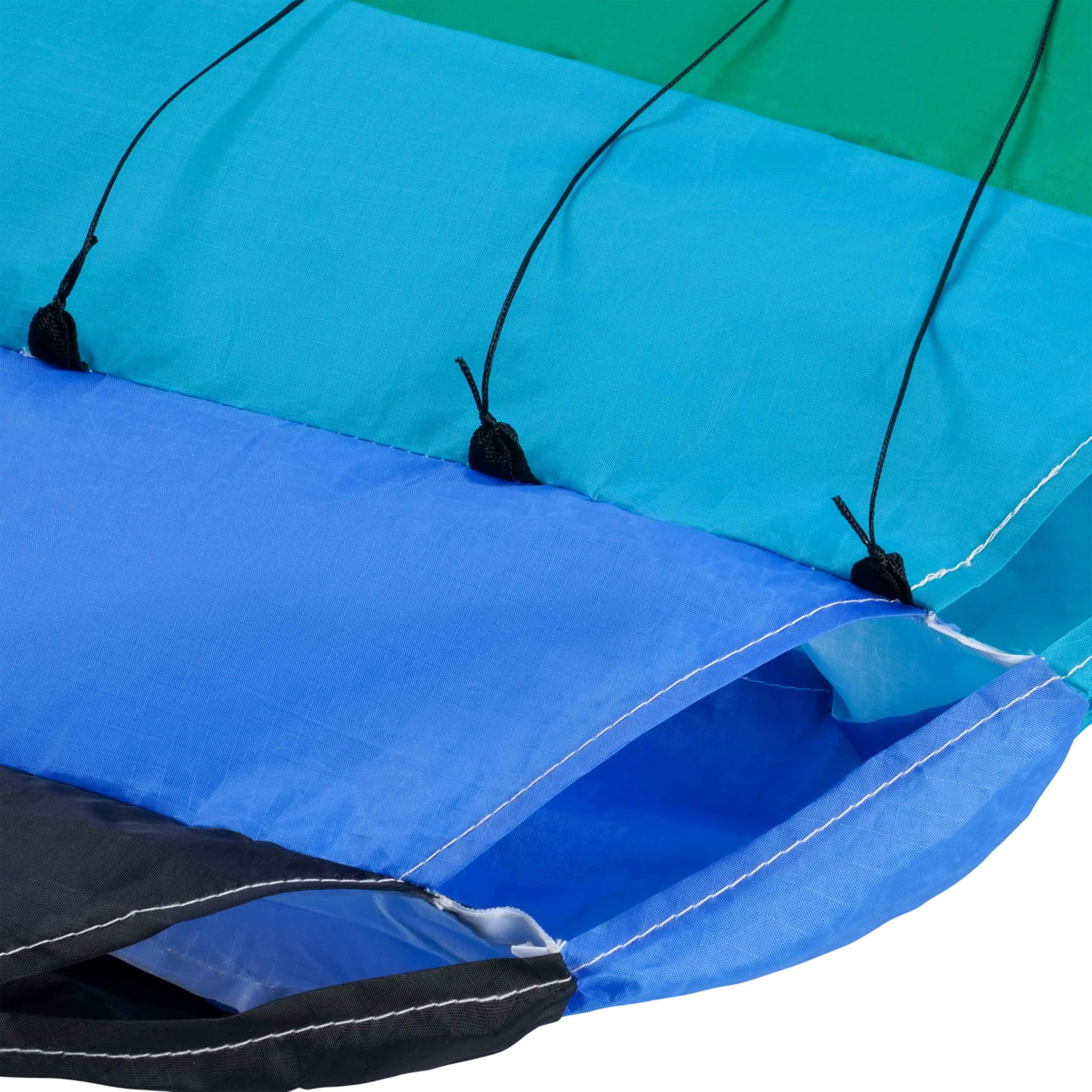 Wolkenstürmer Paraflex Basic Lenkmatte 1.2 (Rainbow) - Regenbogen Kite für Kinder ab 6 Jahre - Lenkdrachen flugfertig mit 2x25m Dyneemaleinen & Flugschlaufen