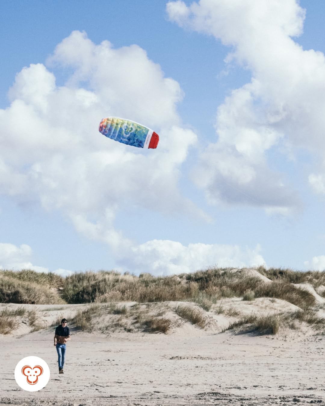 Skymonkey Airtwister 1.3 Lenkmatte inkl. Packsack & Flugschlaufen - Lenkdrachen bereits fertig angeleint, ready 2 fly, Kite mit stabilen Polyester Ripstop Material, Flugdrachen für Einsteiger geeignet