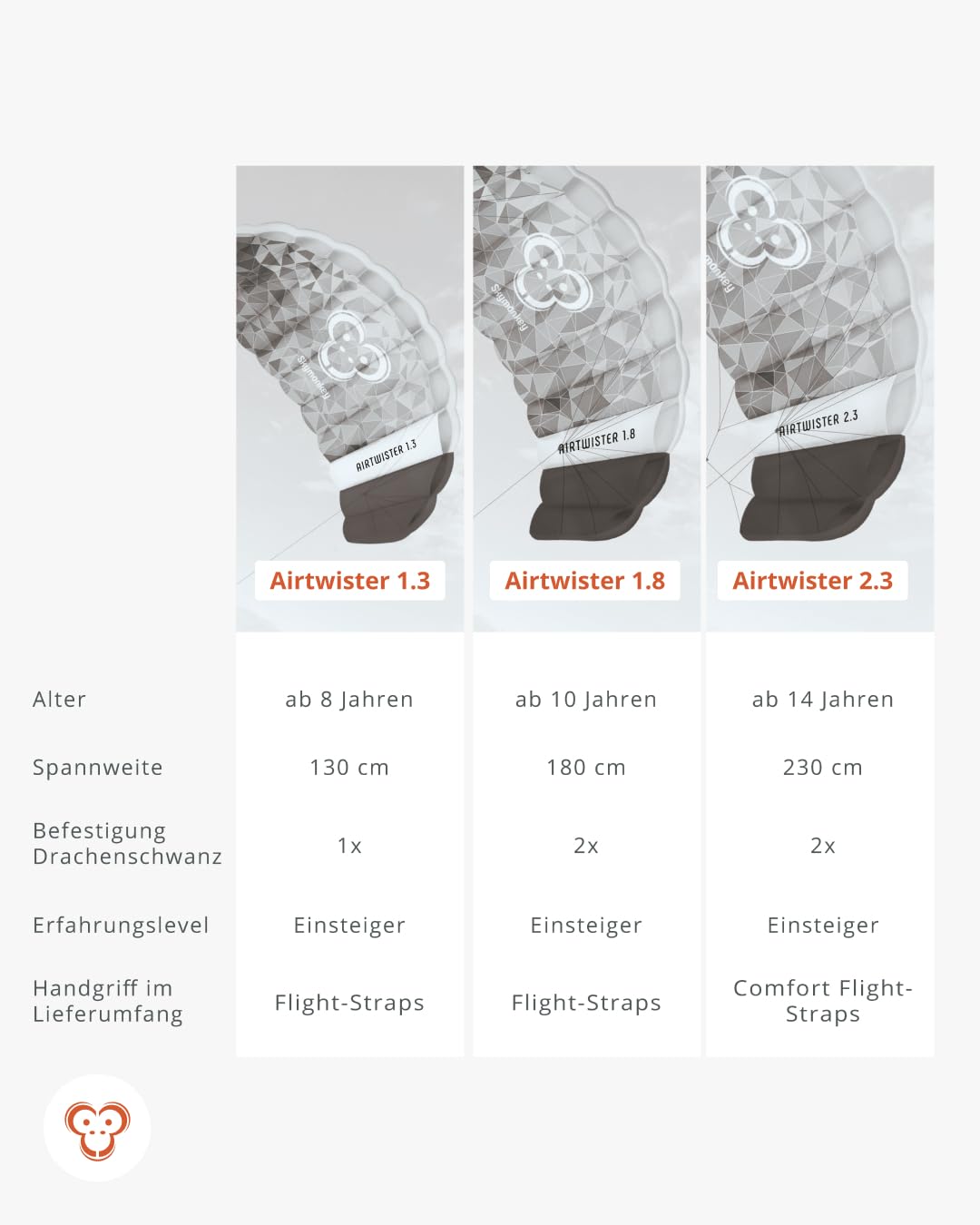 Skymonkey Airtwister 1.3 Lenkmatte inkl. Packsack & Flugschlaufen - Lenkdrachen bereits fertig angeleint, ready 2 fly, Kite mit stabilen Polyester Ripstop Material, Flugdrachen für Einsteiger geeignet