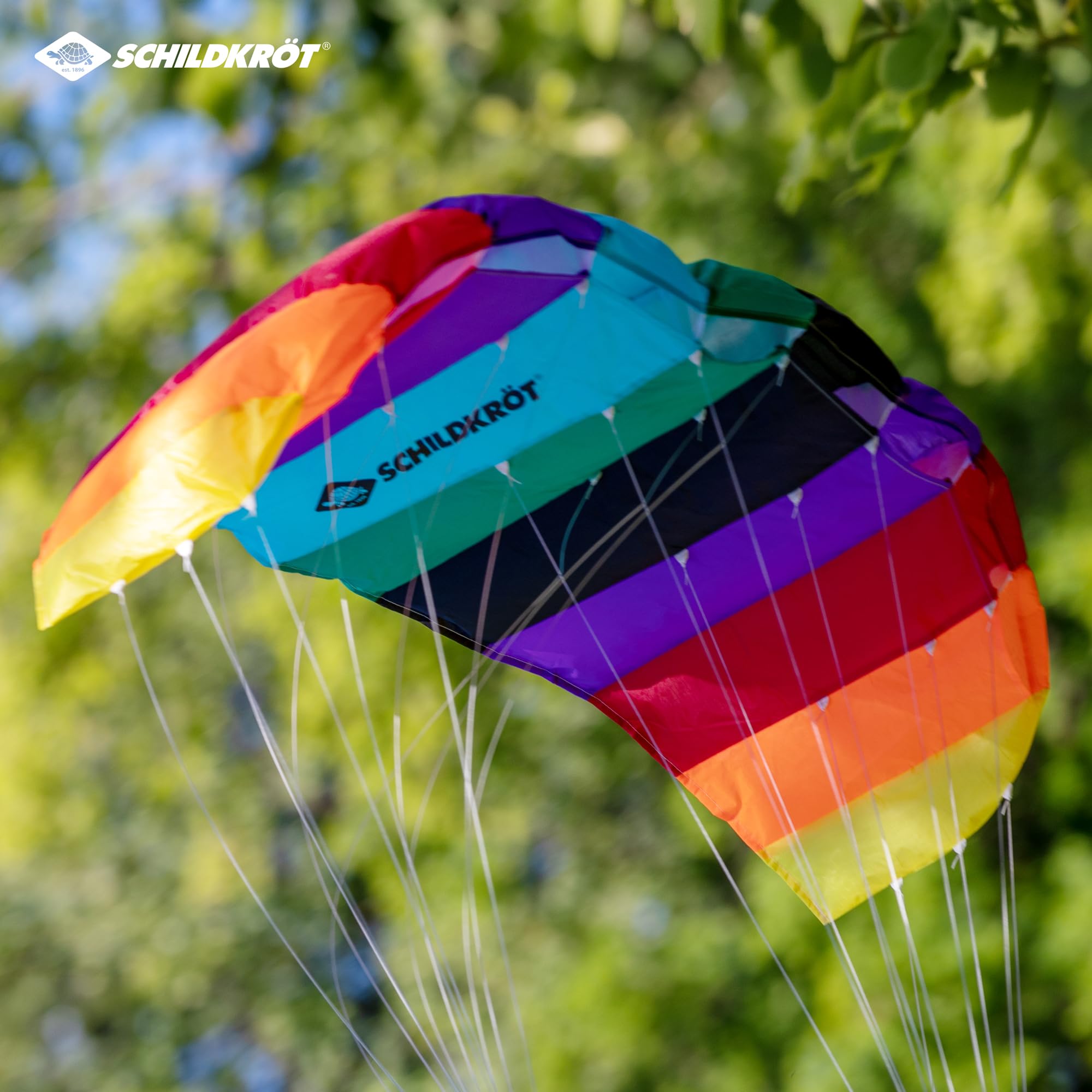 Schildkröt Dual Line Sport Kite 1.3, Zweileiner Lenkmatte, ab 8 Jahren, 55 x 125cm, inkl. Polyester Flying Line (25kp), 2 x 25m auf Winder mit Schlaufen, 3-6 Beaufort, 970450