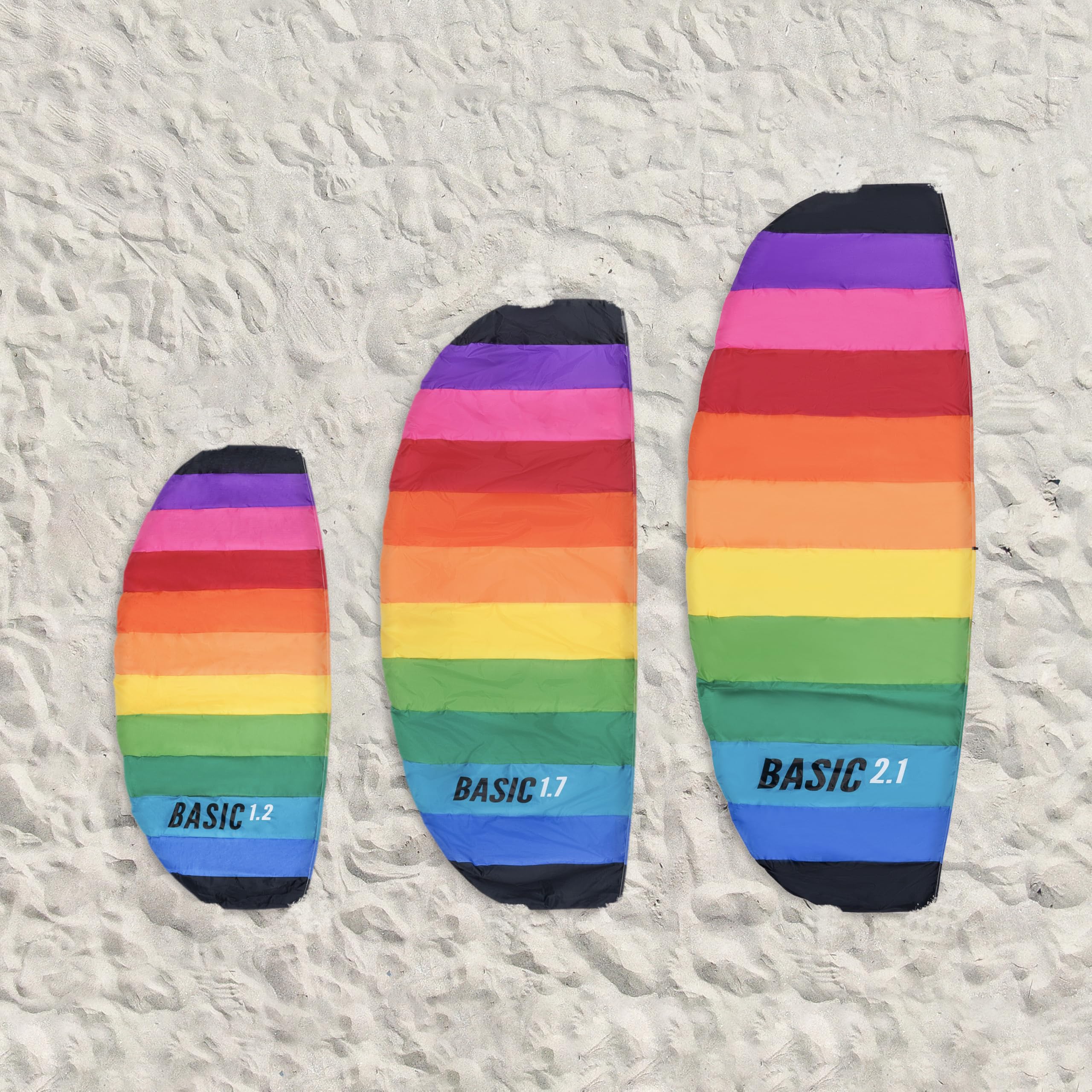 Wolkenstürmer Paraflex Basic Lenkmatte 1.2 (Rainbow) - Regenbogen Kite für Kinder ab 6 Jahre - Lenkdrachen flugfertig mit 2x25m Dyneemaleinen & Flugschlaufen